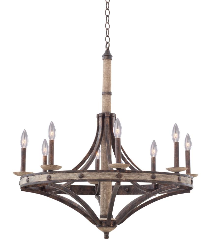 KAL 7049FG Coronado 8 Light Round Chandelier 8X60Candelabra