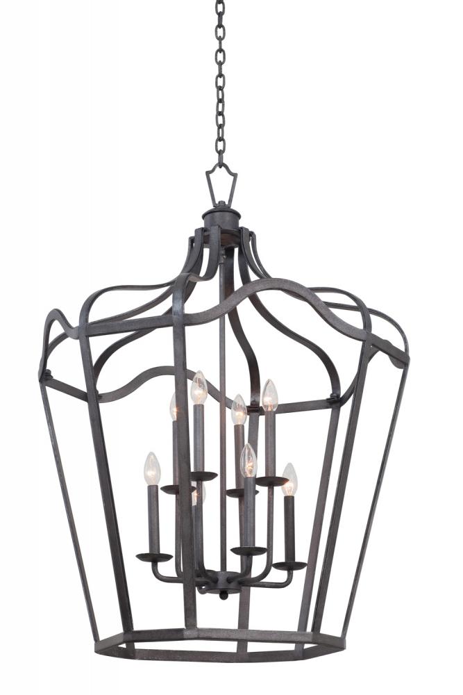 KAL 7416CL Livingston 6Lt Charcoal Foyer Hall Pendant 43