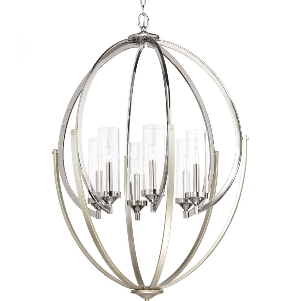 PRO P400026-104 6X60C Evoke Polished Nickel Chandelier