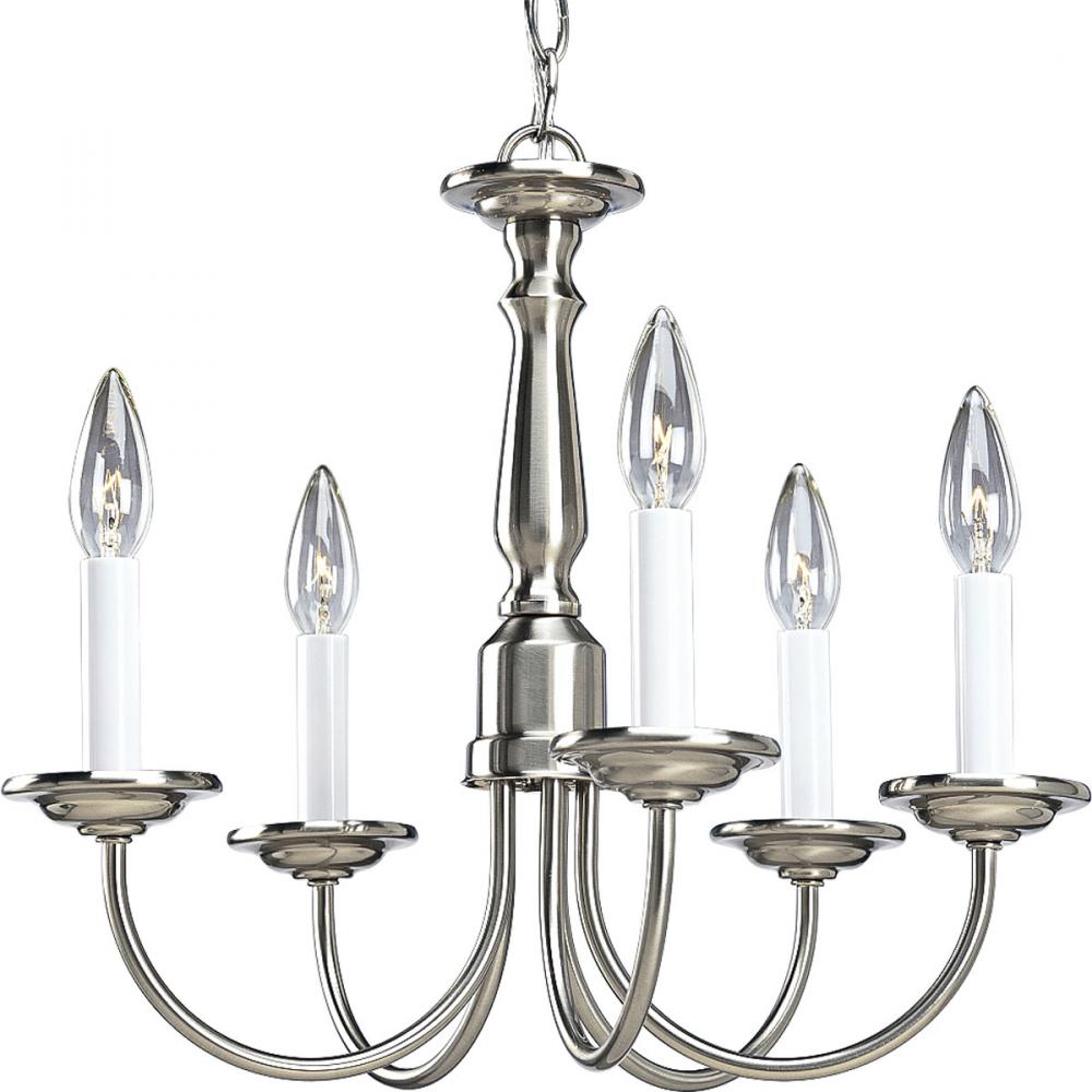 PRO P4009-09 Five Light Brushed Nickel Chandelier 5X60C
