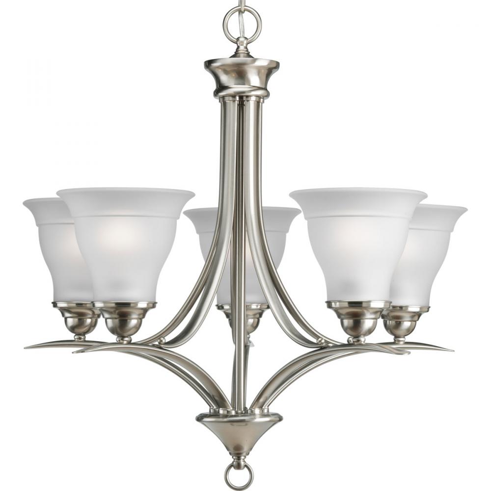 PRO P4328-09 5X100M Trinity Brushed Nickel Chandelier