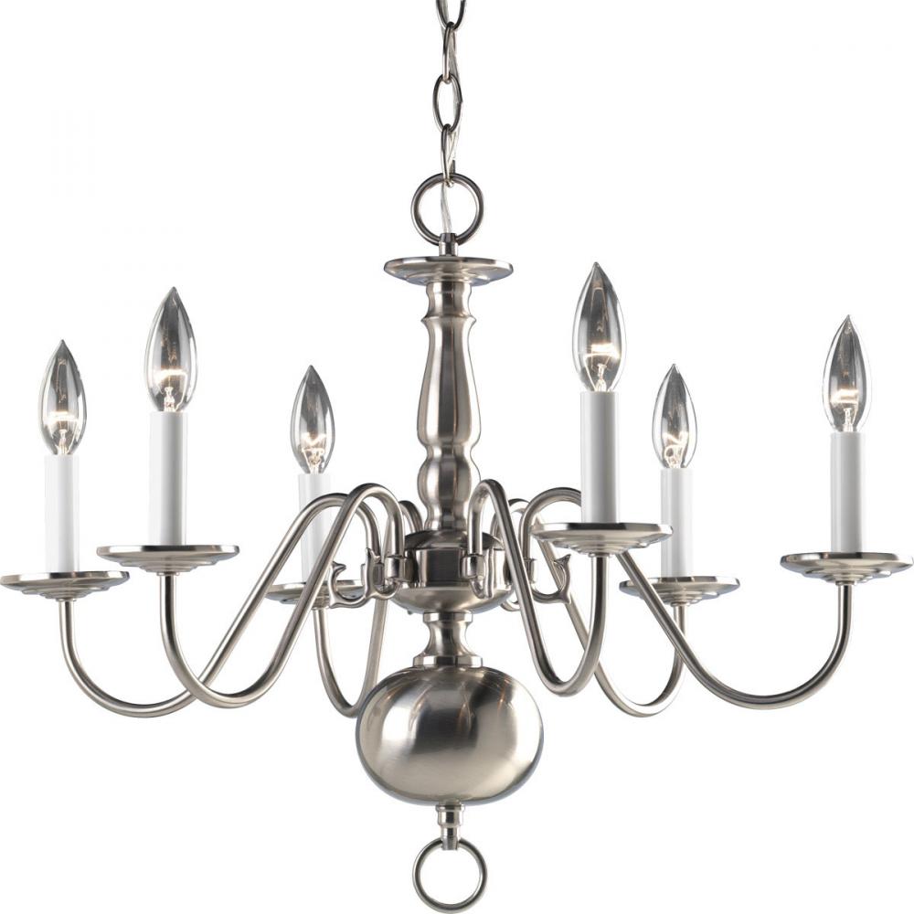 PRO P4356-09 6X60C Americana Brushed Nickel Chandelier