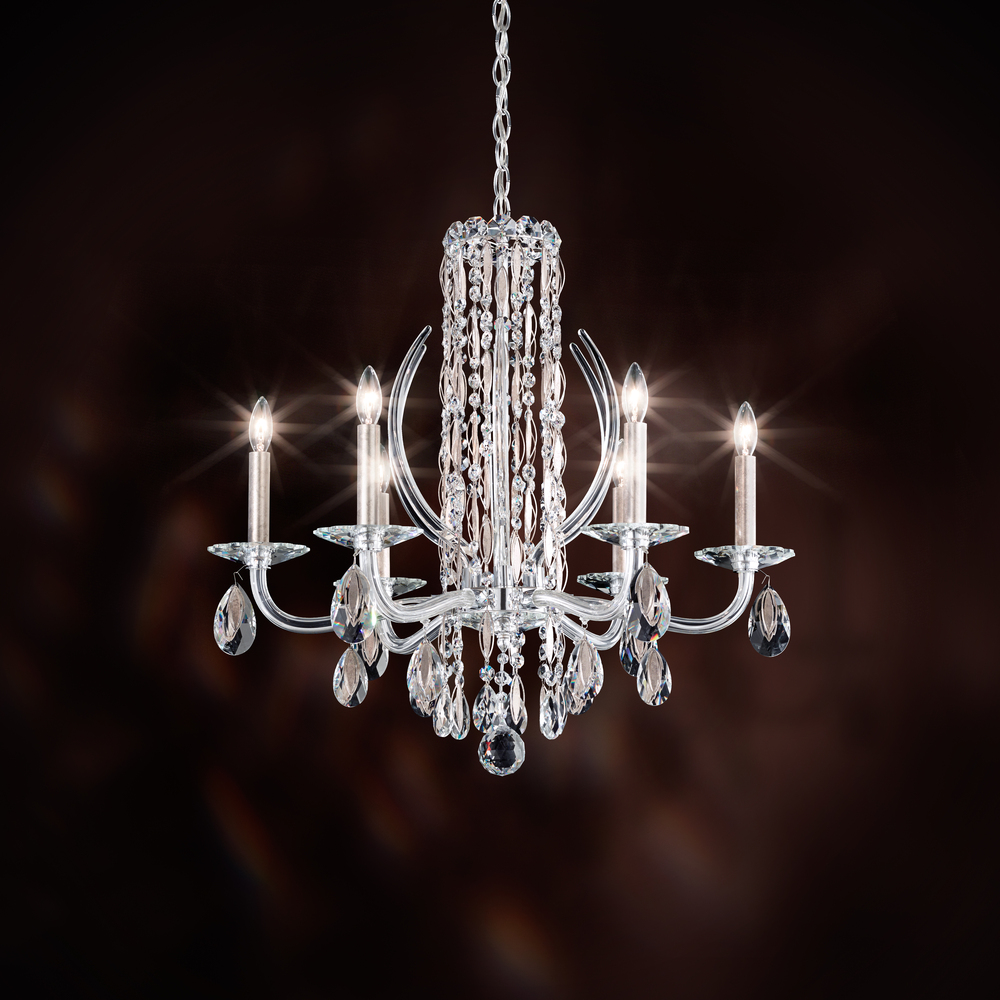 SCH RS8306N-401A Sarella 6 Light 110V Chandelier In Stainless Steel With Crystal Spectra Crystal 6X60B10