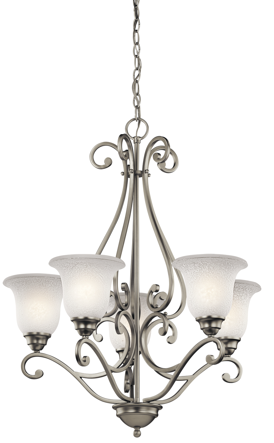KIC 43224NI Five Light Brushed Nickel Chandelier 5X100M