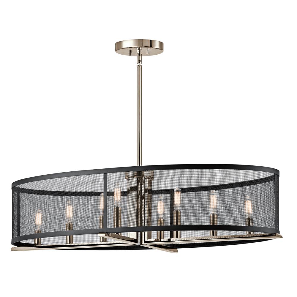 KIC 43712PN Oval Chandelier/Pe 8Lt