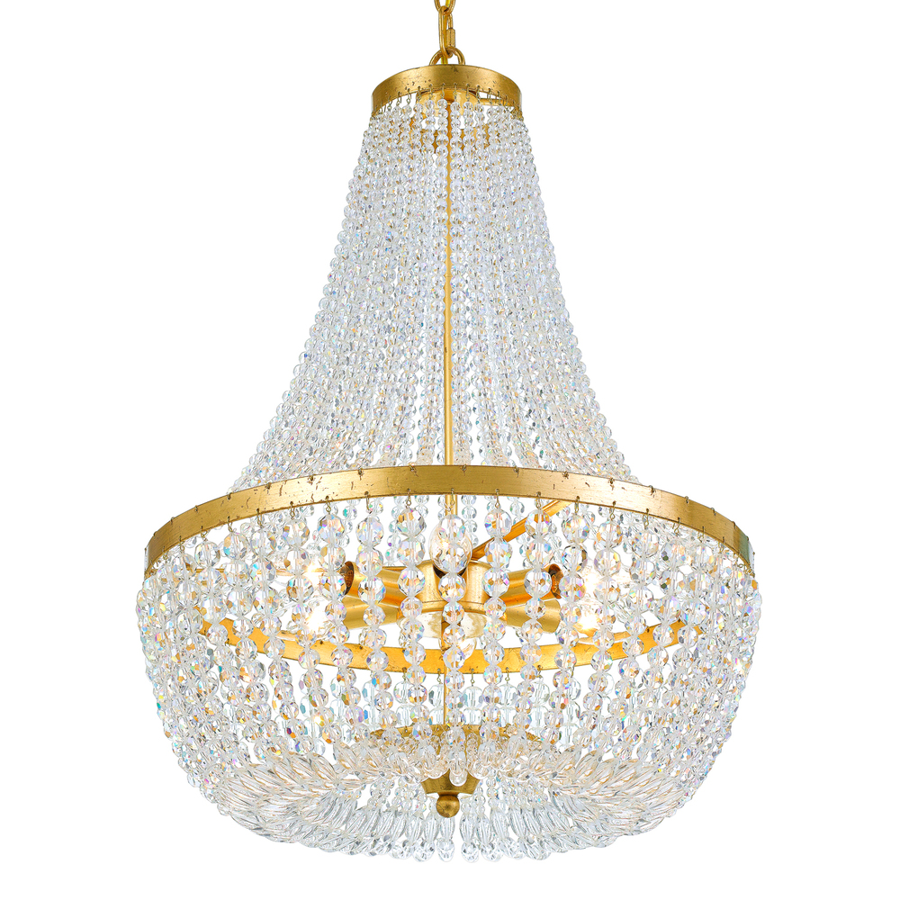 CYS 608-GA Rylee 6Lt Antique Gold Chandelier 18