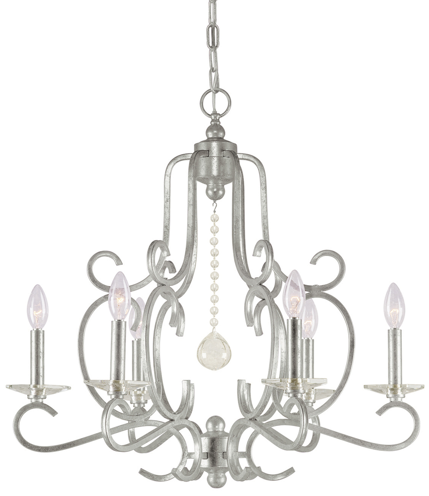 CYS 9346-OS Crystorama Orleans 6 Light Silver Chandelier 6X60C