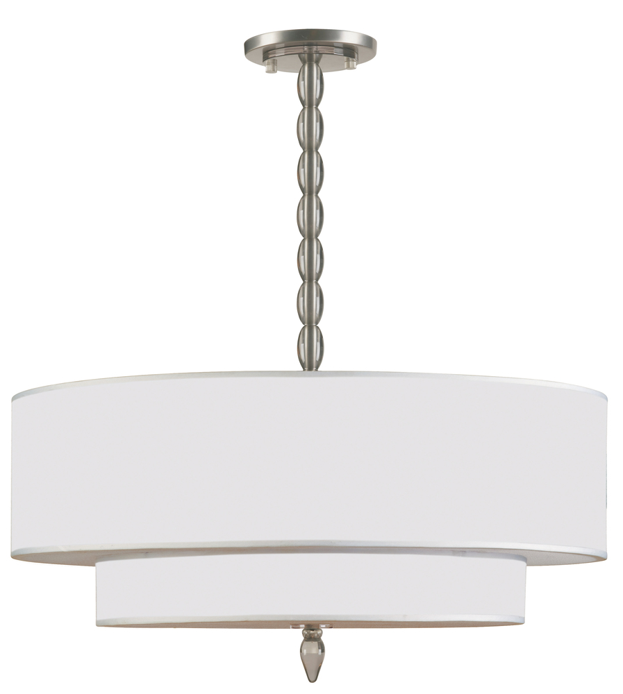 CYS 9507-SN Luxo 5 Light Drum Shade Nickel Chandelier 1X60Candelabra