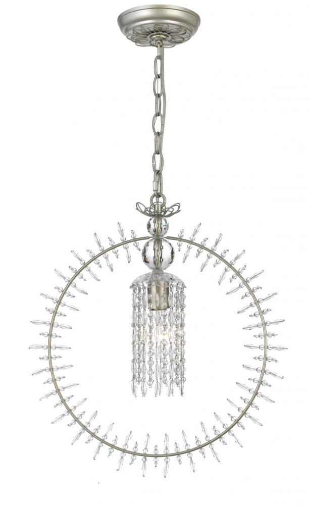 CYS 9820-SL One Light Silver Leaf Down Mini Chandelier 1X60Medium