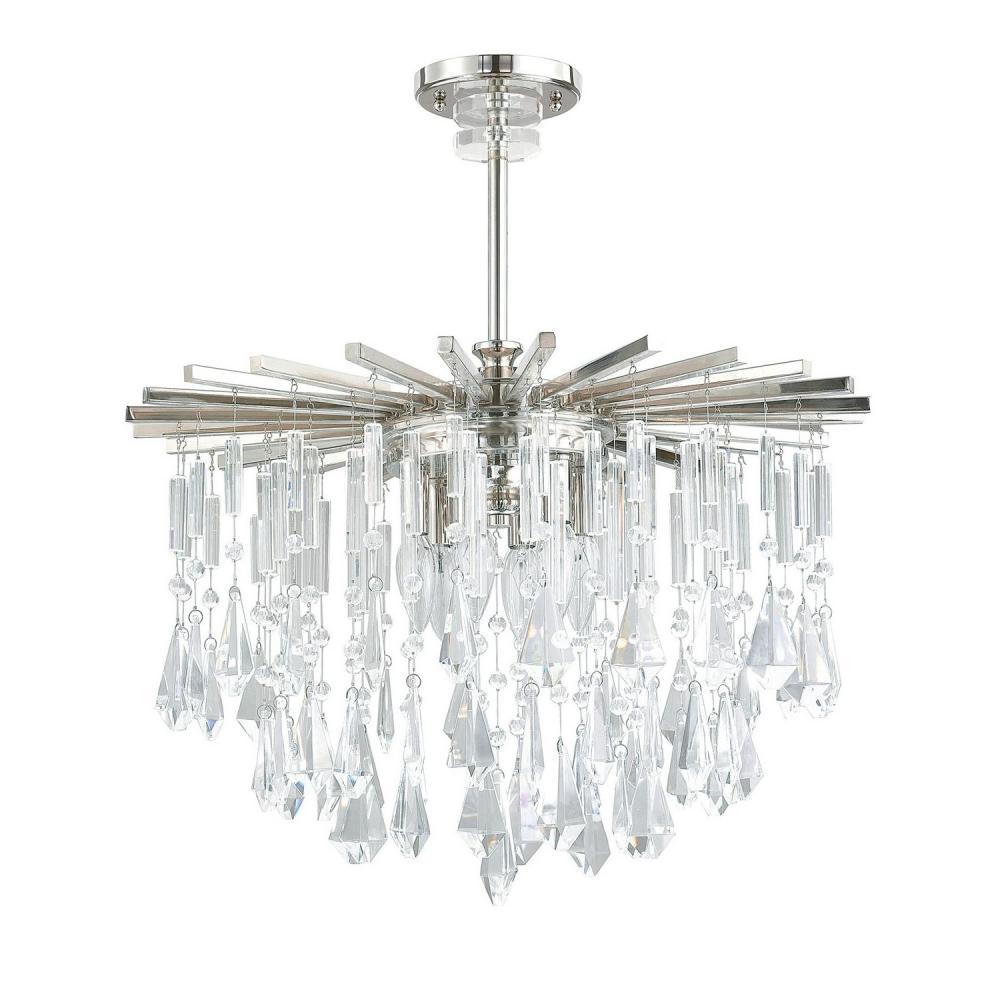 CPL 7023PN-CR Carrington 6Lt Polished Nickel Chandelier 22.5