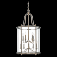 1320-AN Ten Light Nickel Framed Glass Foyer Hall Fixture