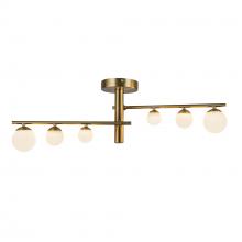 上品なスタイル Juniper 2 Head Brushed Gold/Opal Glass LED Semi-Flush その他