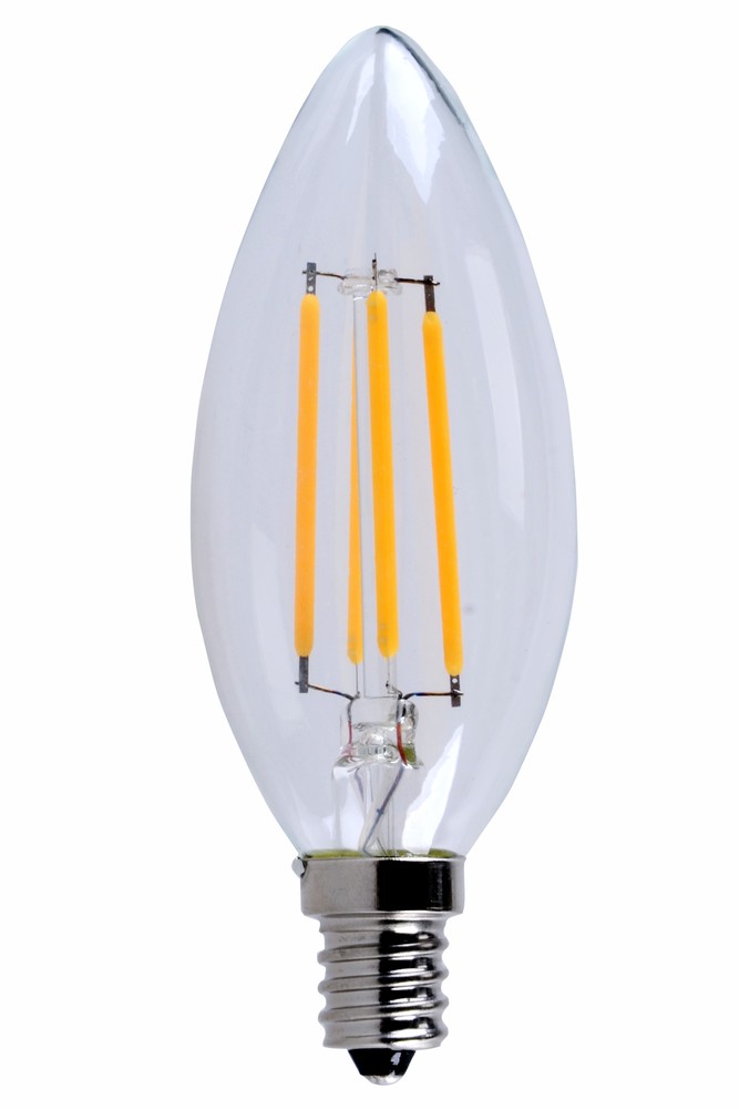ELG E12LED101 LED Filament Candle Clear Lamp 4W 2700K 300L DIM