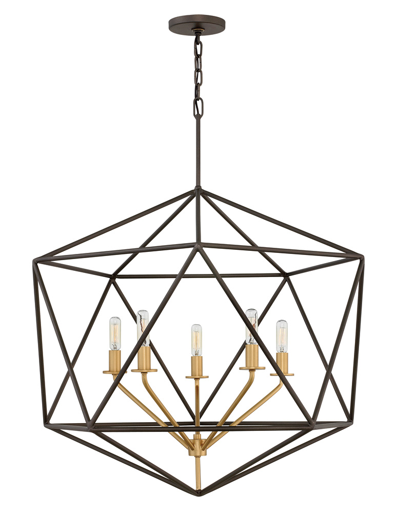 HIN 3025MM Astrid 6Lt Metallic Matte Bronze Chandelier 25