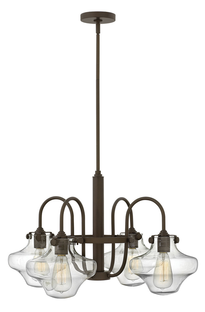 HIN 3041OZ Congress 4Lt Oil Rubbed Bronze Chandelier 27