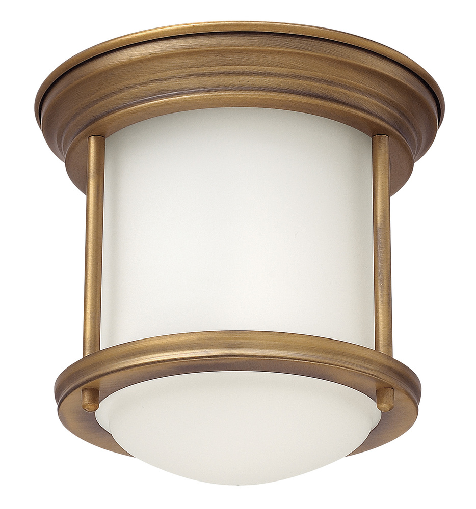 HIN 3300BR One Light Brushed Bronze Drum Shade Flush Mount 1X100Medium