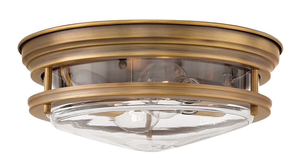 HIN 3302BR-CL Hadley 2Lt Brushed Bronze Flush Mount 12