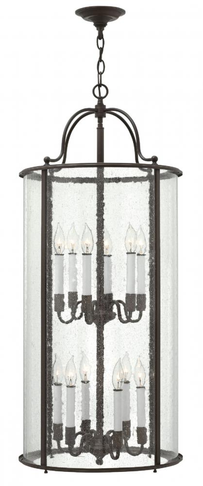 HIN 3479OB Twelve Light Clear Glass Foyer Hall Pendant 12X60C