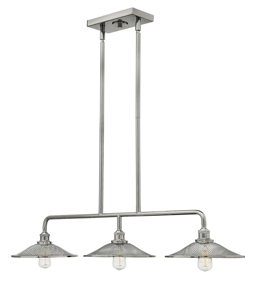 HIN 4364PN Rigby 3Lt Polished Nickel Chandelier 40