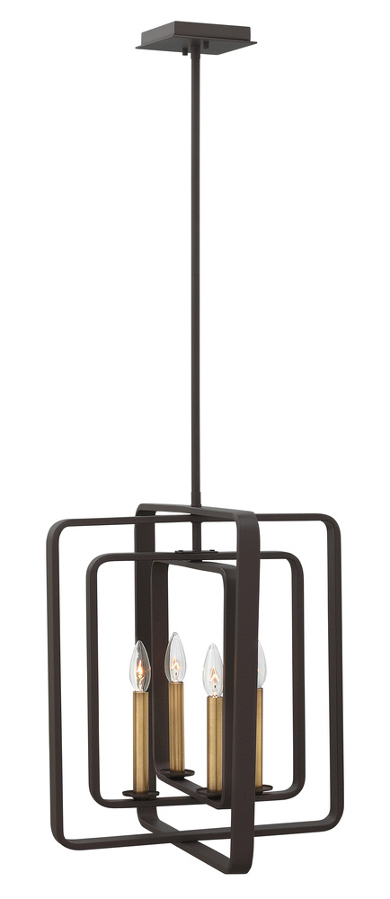 HIN 4814KZ Chandelier Quentin Stem Hung Foyer 4X60Candelabra