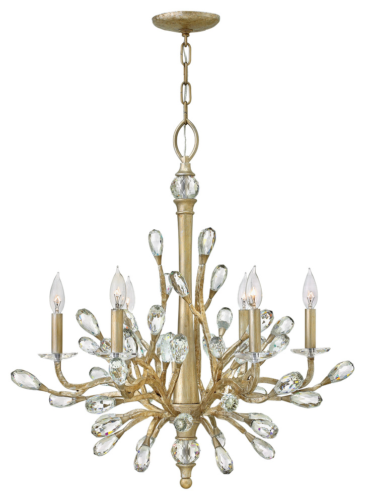 HIN FR46806CPG Eve 6Lt Champagne Gold Chandelier 26
