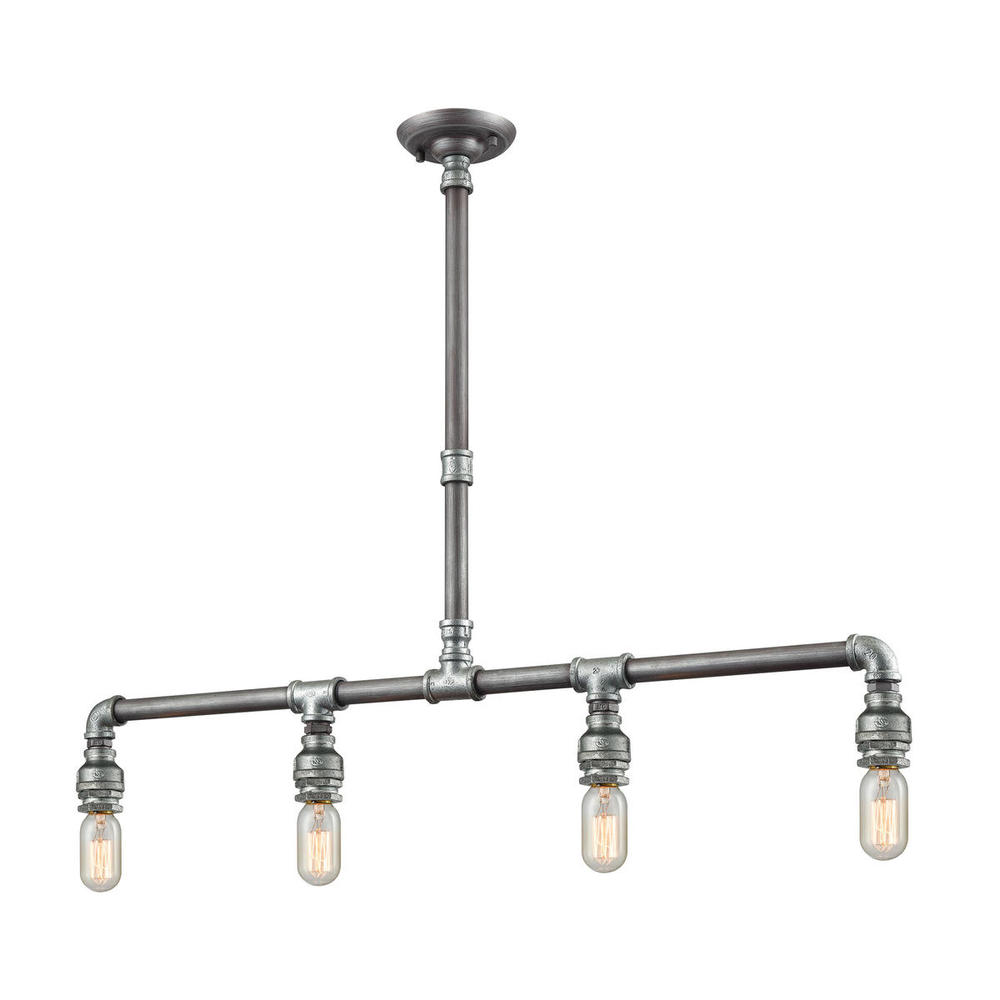 ELK 10690/4 Cast Iron Pipe 4Lt Weathered Zinc Pendant 7
