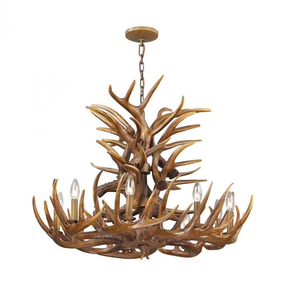 ELK 16316/9 9 Light Chandelier In Wood Brown 9x60C *** RED TAG ITEM ***