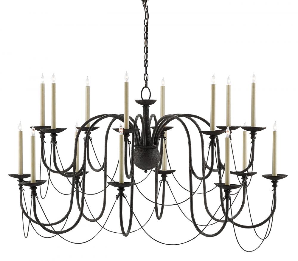 CRR 9000-0127 Digby 16Lt Mole Black Chandelier 54