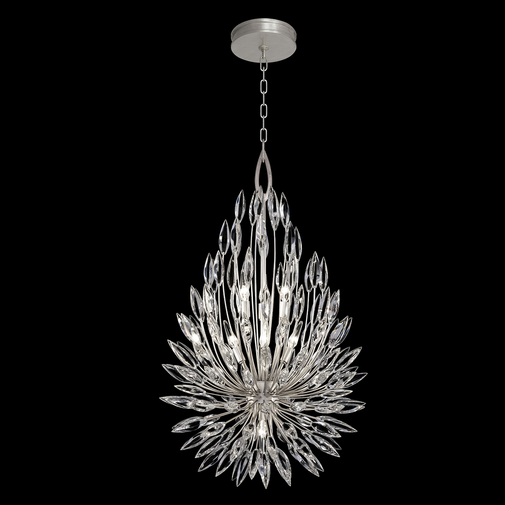 FIA 883840ST Lily Buds 6Lt Silver Leaf Pendant H 40